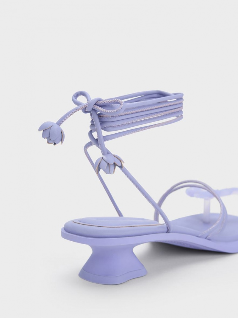 Sandale Plate Charles & Keith Butterfly Tie-Around Violet | 782DIORTU