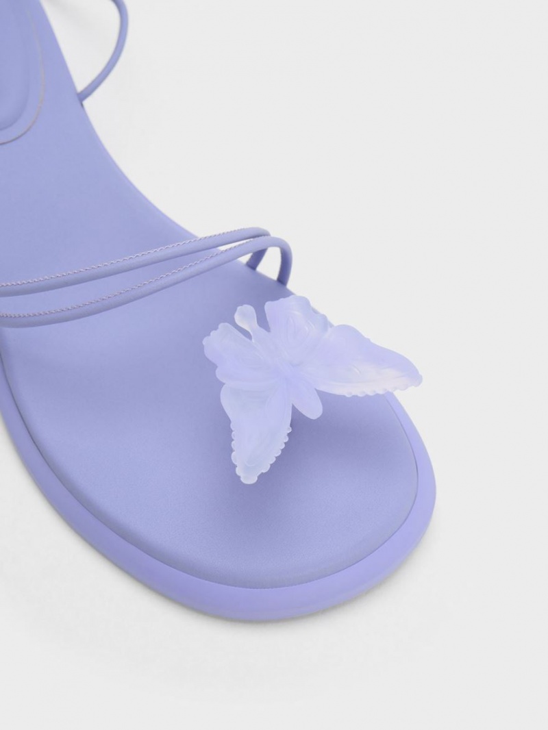 Sandale Plate Charles & Keith Butterfly Tie-Around Violet | 782DIORTU