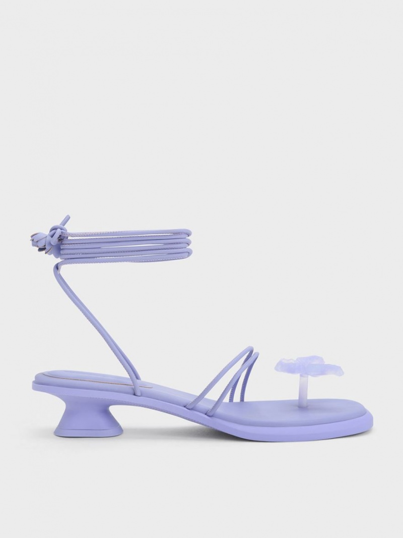 Sandale Plate Charles & Keith Butterfly Tie-Around Violet | 782DIORTU