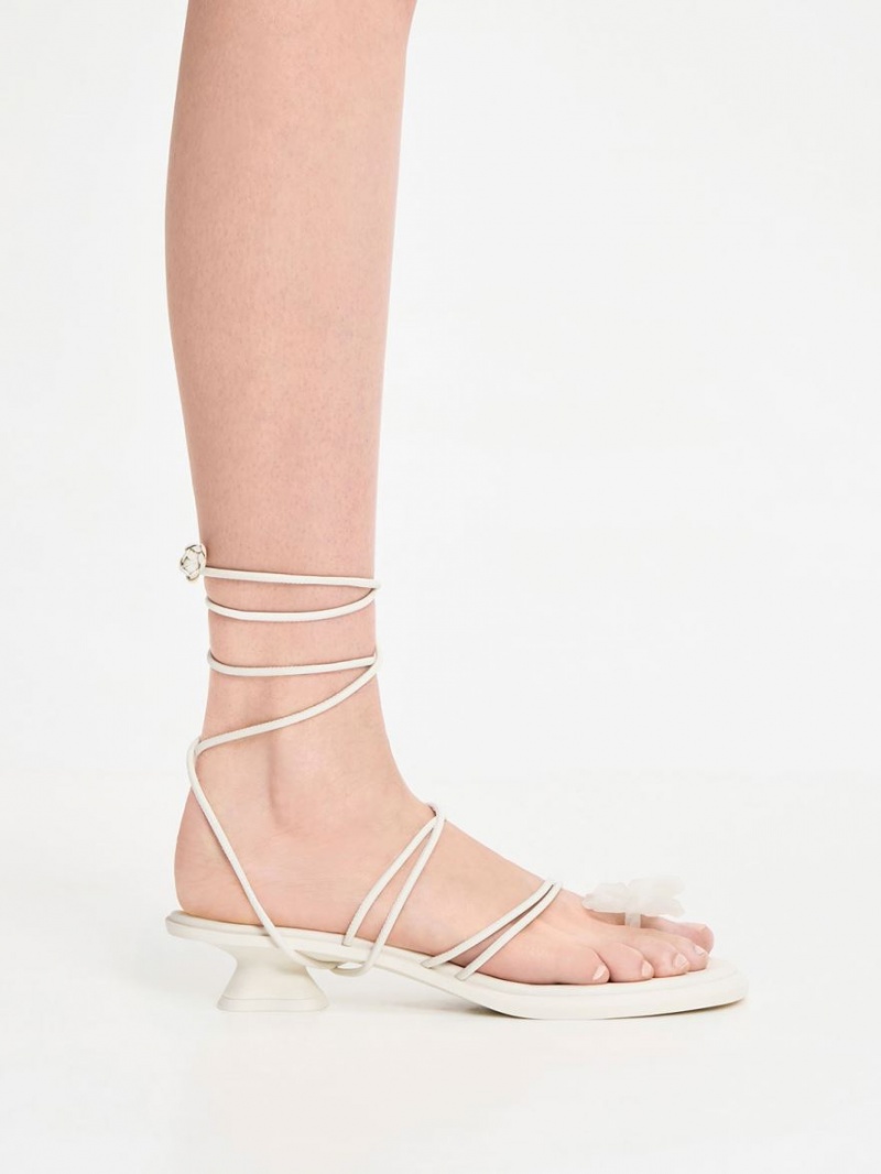 Sandale Plate Charles & Keith Butterfly Tie-Around Albi | 815GQNVJF