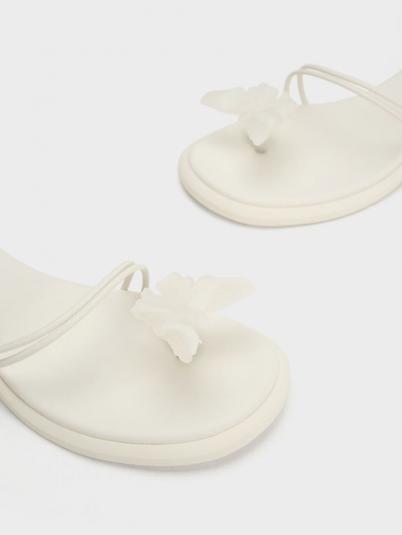 Sandale Plate Charles & Keith Butterfly Tie-Around Albi | 815GQNVJF