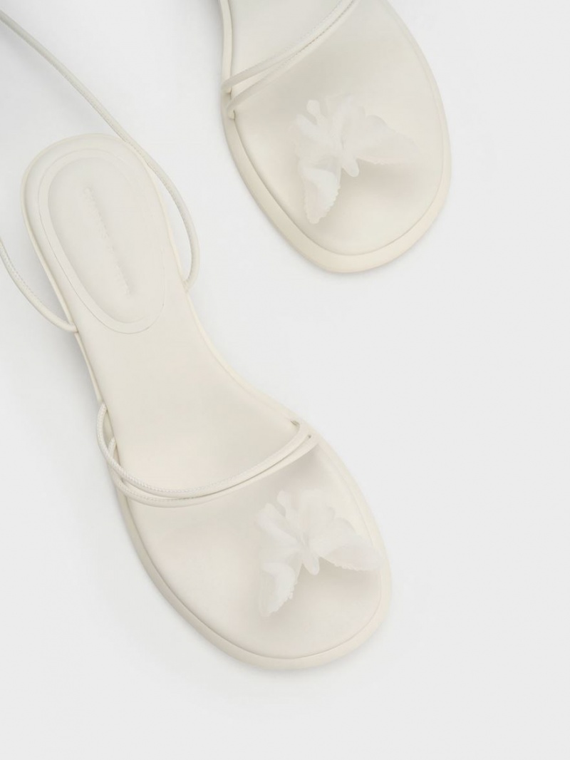 Sandale Plate Charles & Keith Butterfly Tie-Around Albi | 815GQNVJF