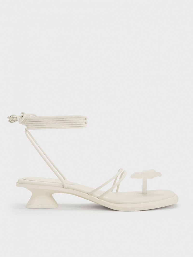 Sandale Plate Charles & Keith Butterfly Tie-Around Albi | 815GQNVJF