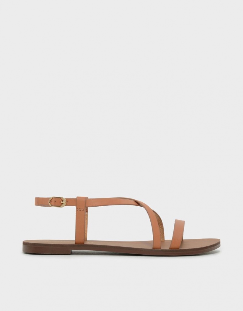 Sandale Plate Charles & Keith Criss Cross Maro | 567IVDMRQ