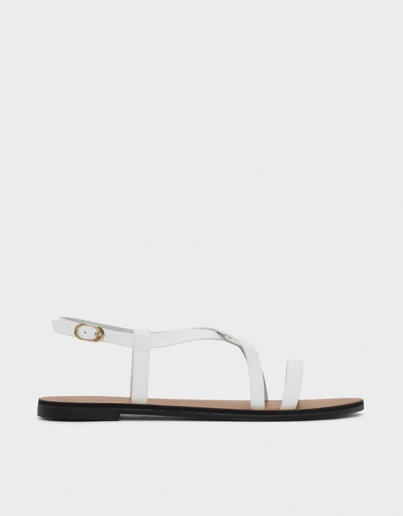 Sandale Plate Charles & Keith Criss Cross Albi | 183GJSCOU