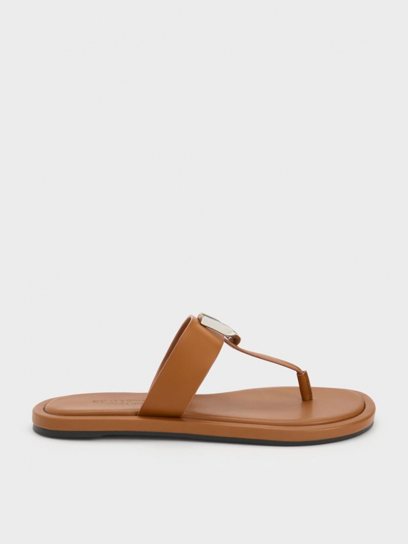 Sandale Plate Charles & Keith Gabine Piele Tanga Maro | 679IPRLKO