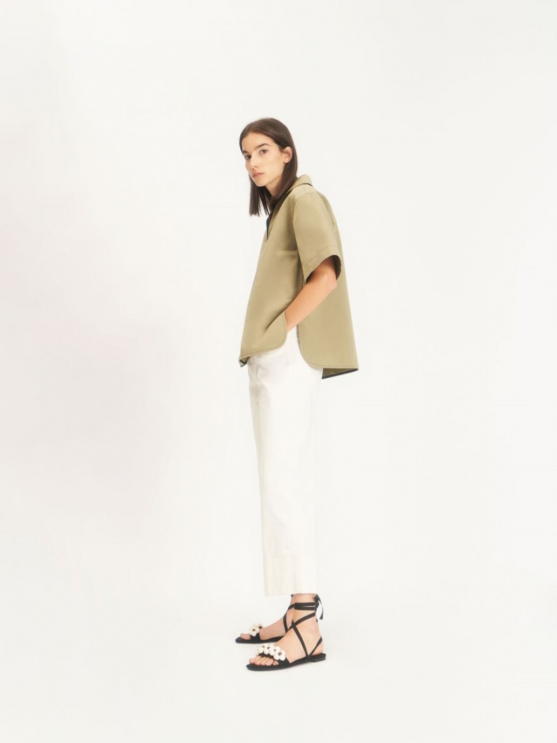 Sandale Plate Charles & Keith Pom Pom Tie-Around Negrii | 483VYZBHU