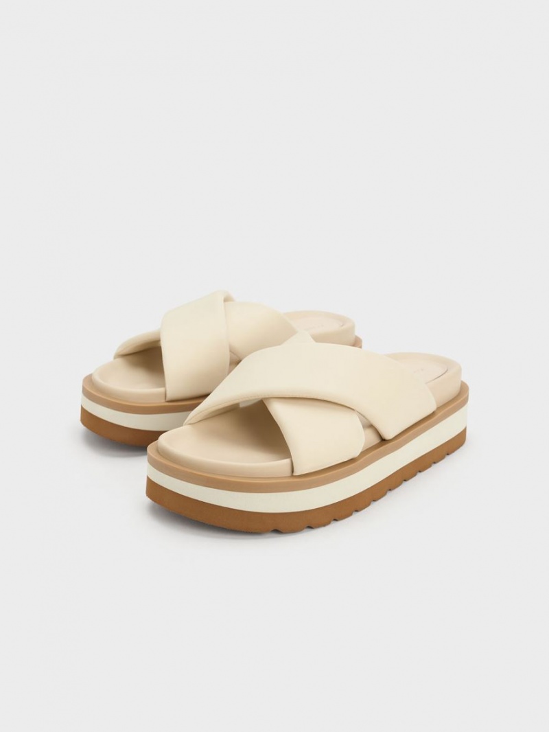 Sandale Slide Charles & Keith Crossover Platforma Albi | 358LOQHNB
