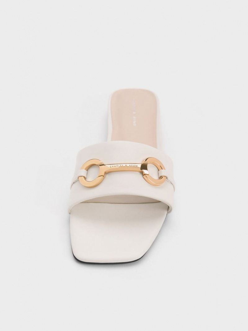 Sandale Slide Charles & Keith Metallic Bar Albi | 759VUKHXT