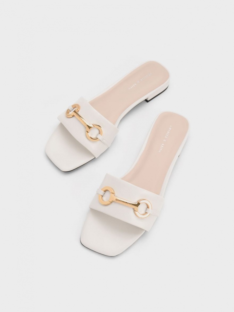Sandale Slide Charles & Keith Metallic Bar Albi | 759VUKHXT
