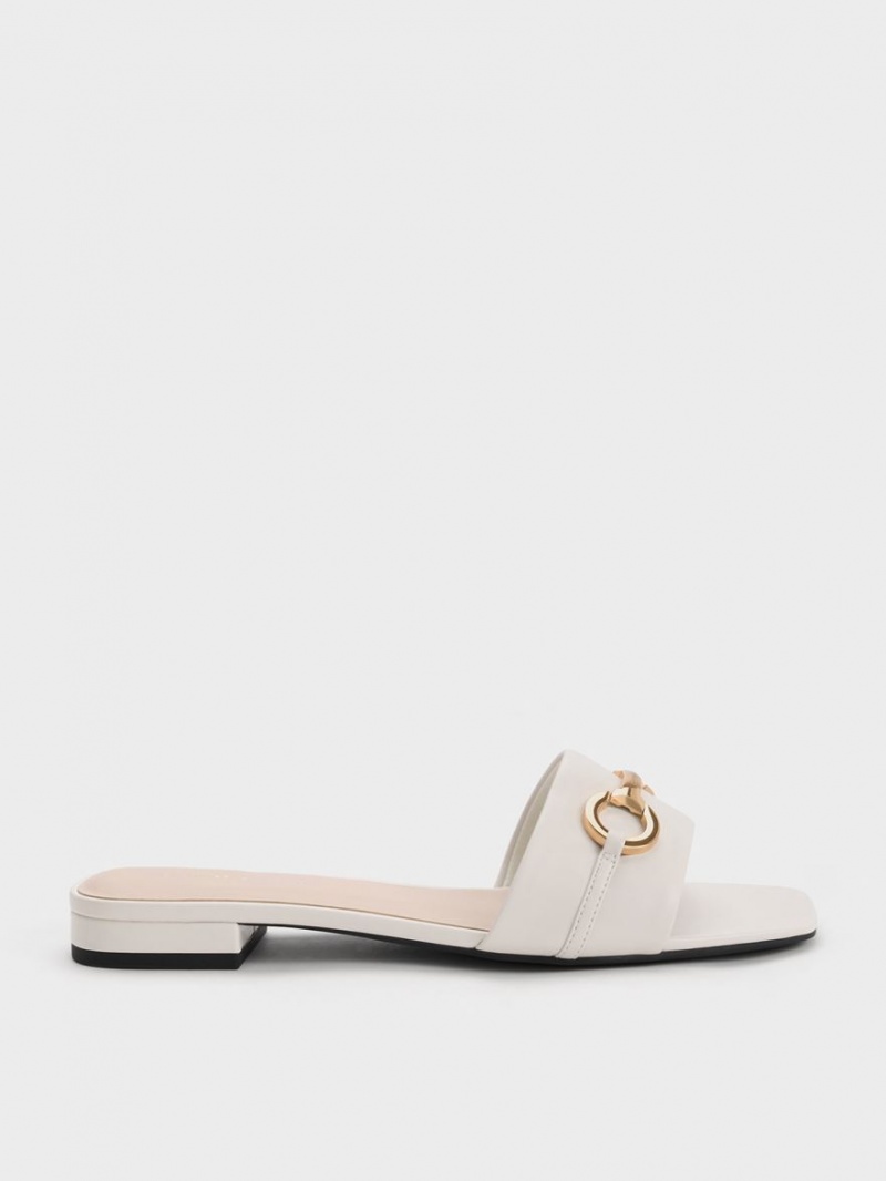 Sandale Slide Charles & Keith Metallic Bar Albi | 759VUKHXT