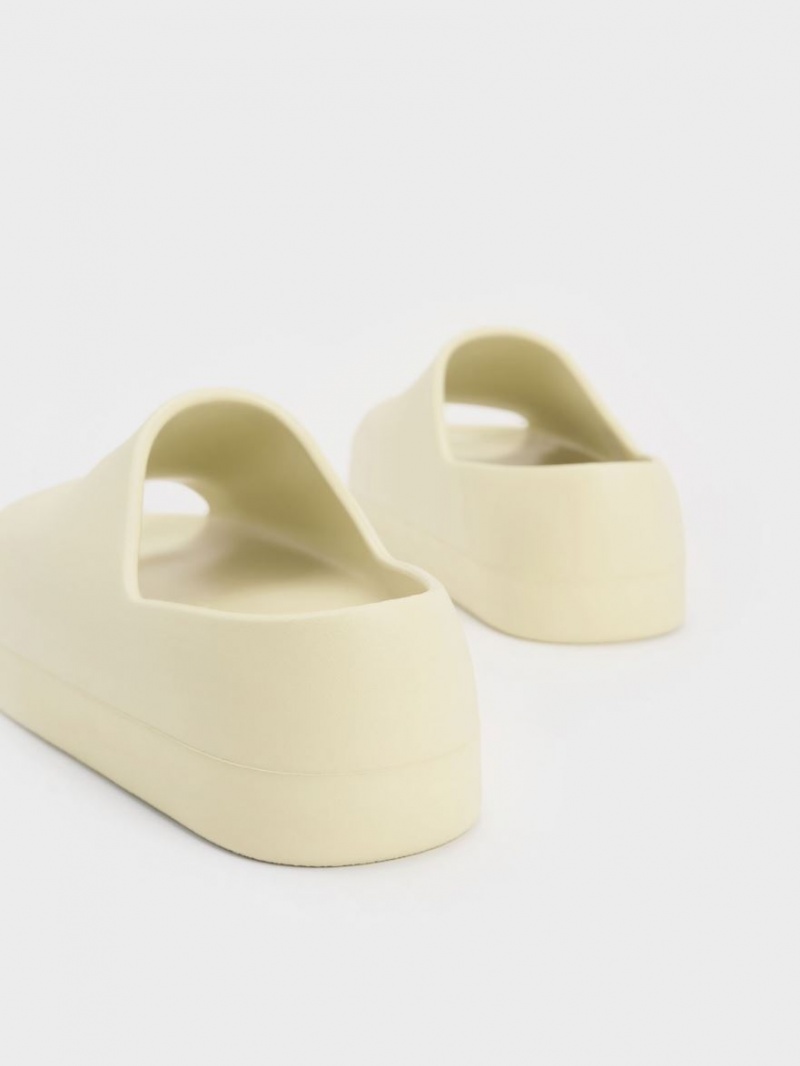 Sandale Slide Charles & Keith Morgan Platforma Galbeni | 310YPXOFJ