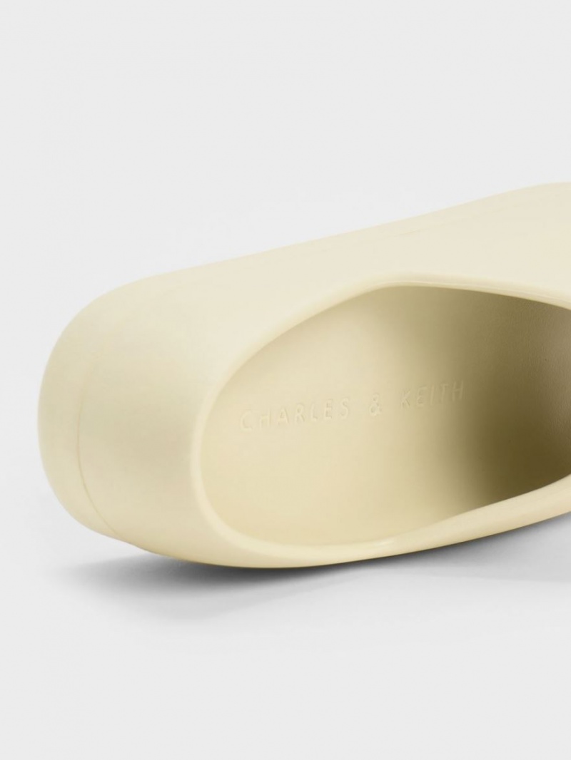 Sandale Slide Charles & Keith Morgan Platforma Galbeni | 310YPXOFJ