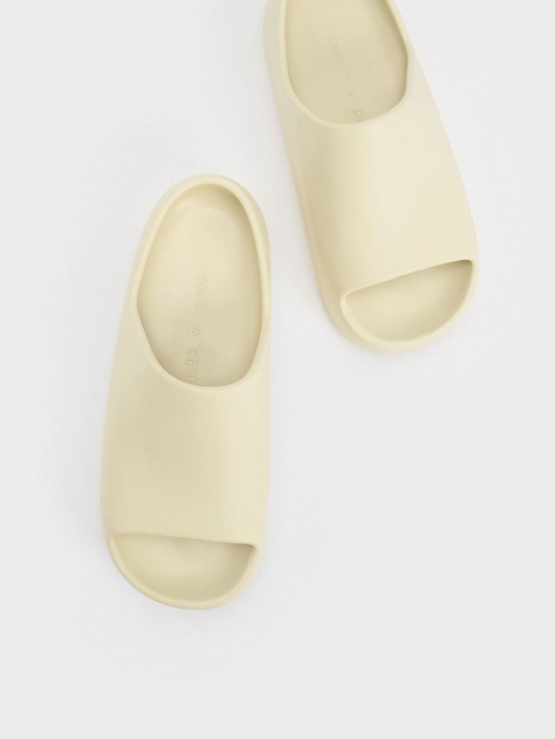 Sandale Slide Charles & Keith Morgan Platforma Galbeni | 310YPXOFJ
