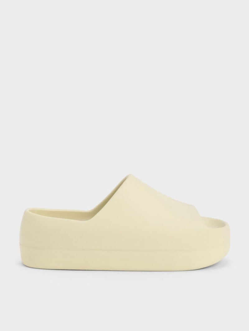 Sandale Slide Charles & Keith Morgan Platforma Galbeni | 310YPXOFJ