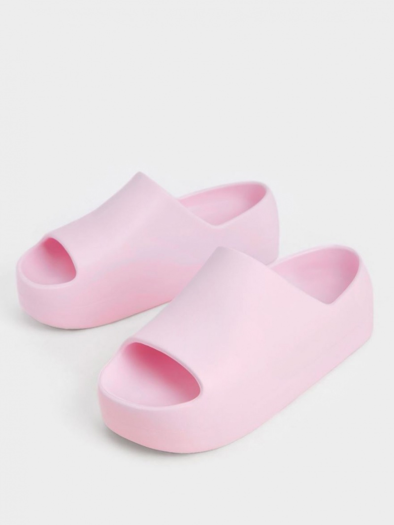 Sandale Slide Charles & Keith Morgan Platforma Roz Deschis | 780KMQHTS