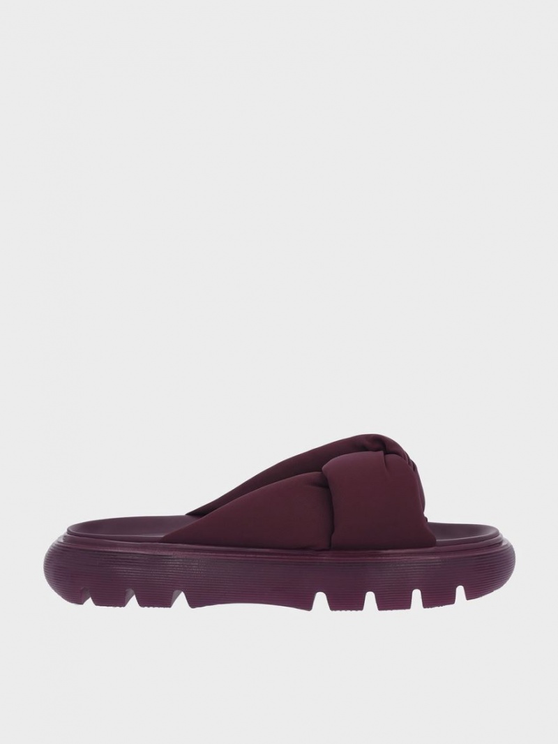 Sandale Slide Charles & Keith Odessa Nailon Round-Bombeu Violet | 647RCFHLT