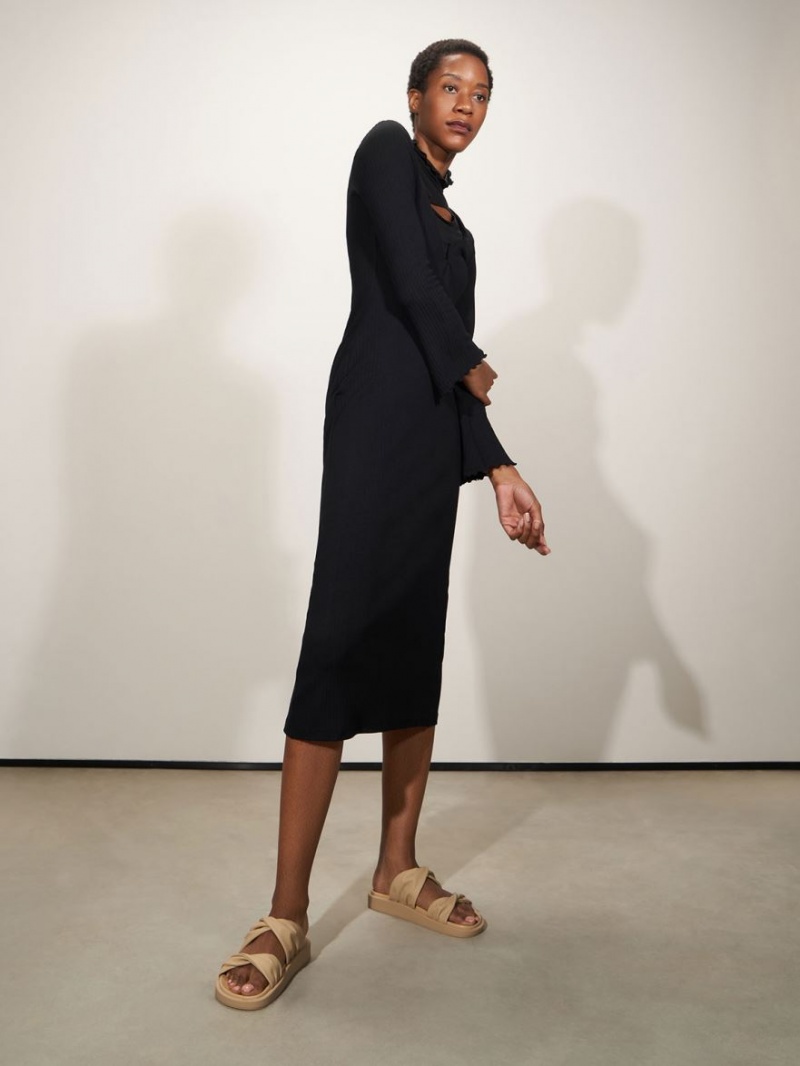 Sandale Slide Charles & Keith Twist Curea Căptușită Bej | 039IQWUCM