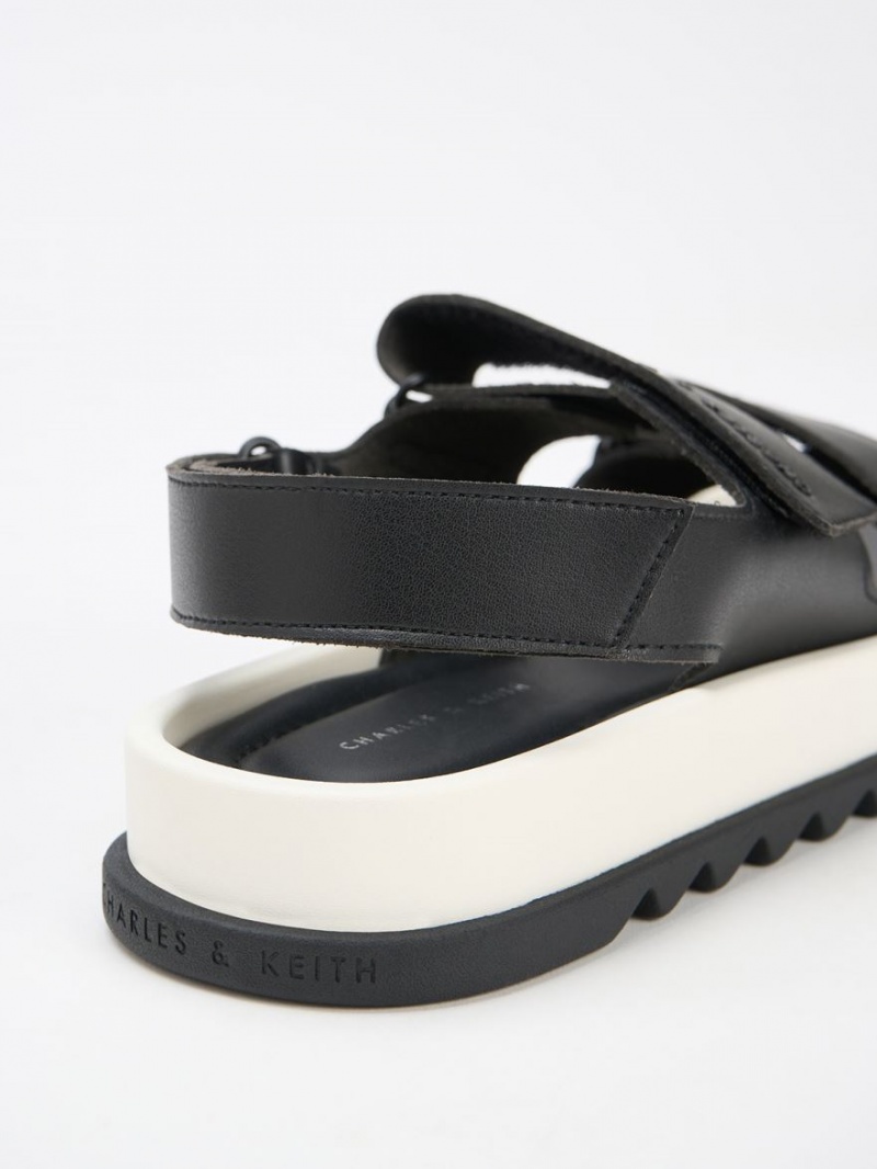 Sandale cu Platforma Charles & Keith Buckled Sports Negrii | 016YMLVEI
