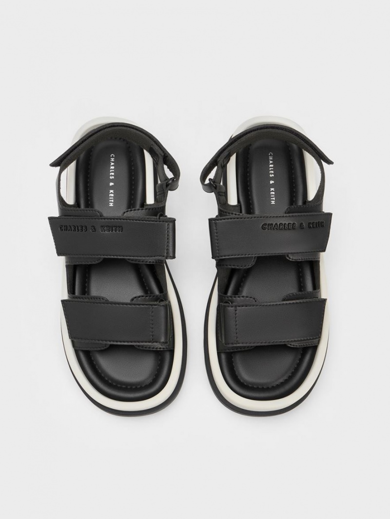 Sandale cu Platforma Charles & Keith Buckled Sports Negrii | 016YMLVEI