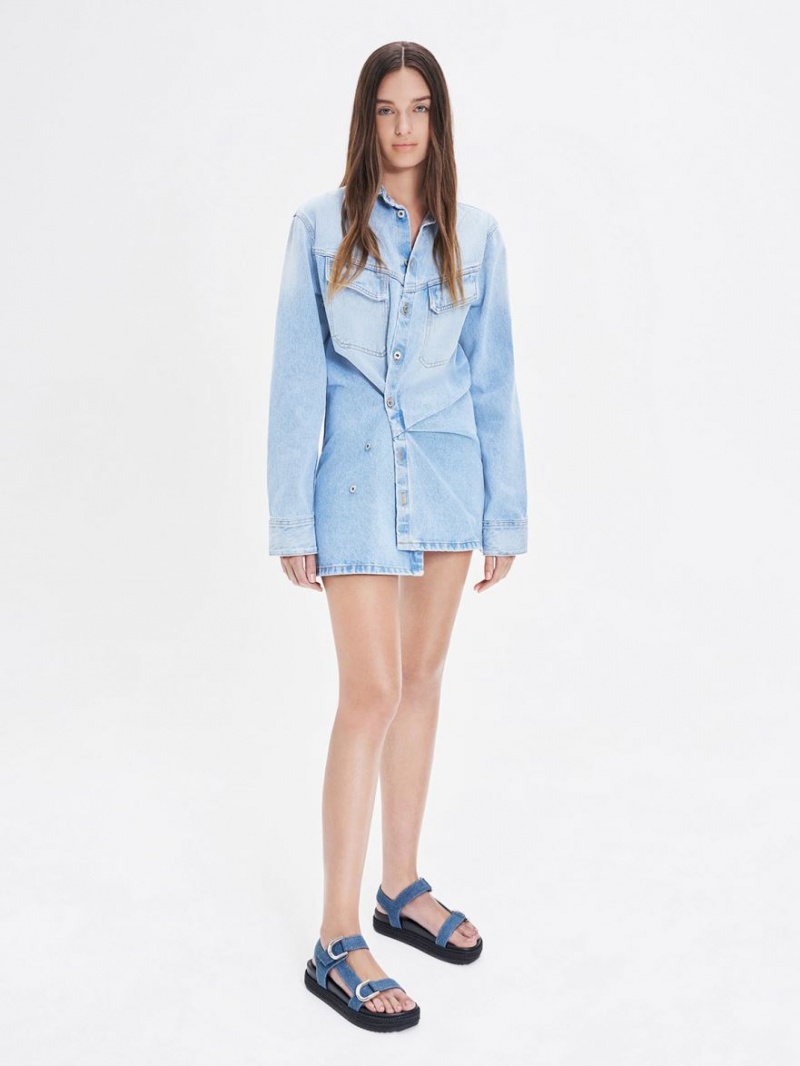 Sandale cu Platforma Charles & Keith Gabine Denim Espadrile Albastri | 310DEYRMF