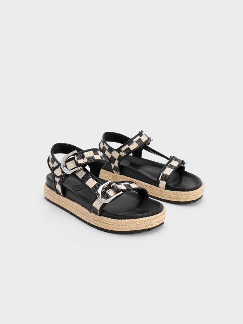 Sandale cu Platforma Charles & Keith Gabine Straw Espadrile Colorati | 493LTCQNM