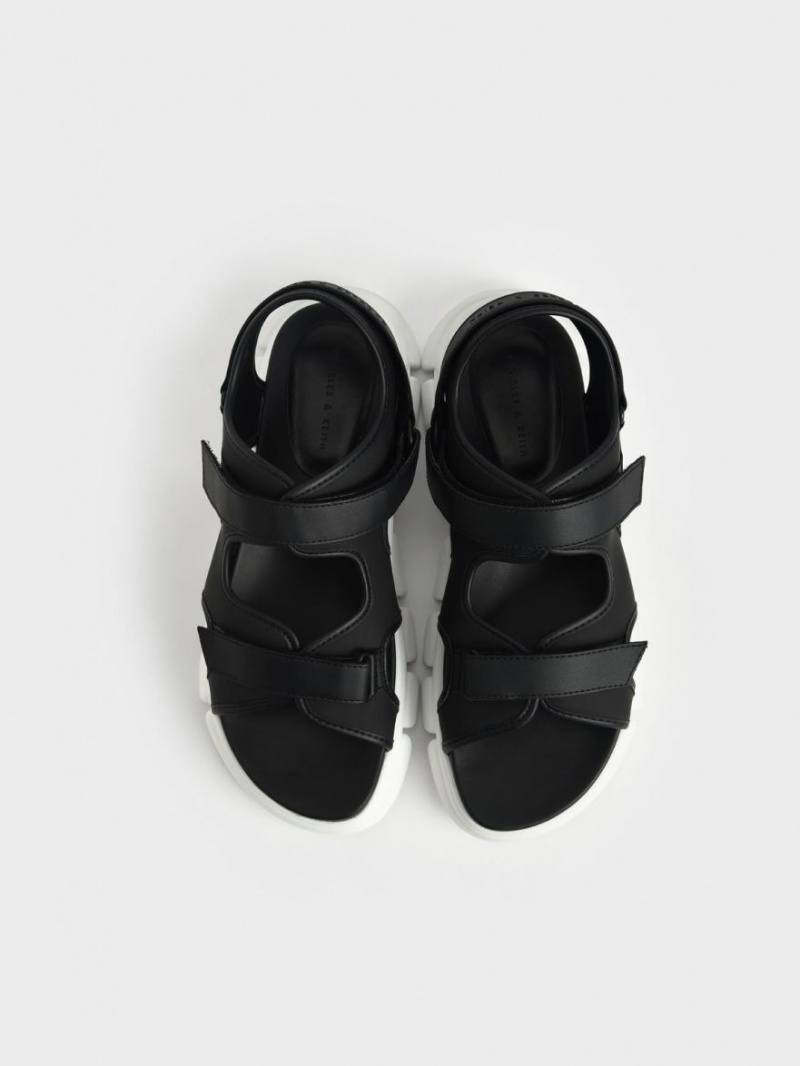 Sandale cu Platforma Charles & Keith Grosolan Sports Negrii | 643RYNASM