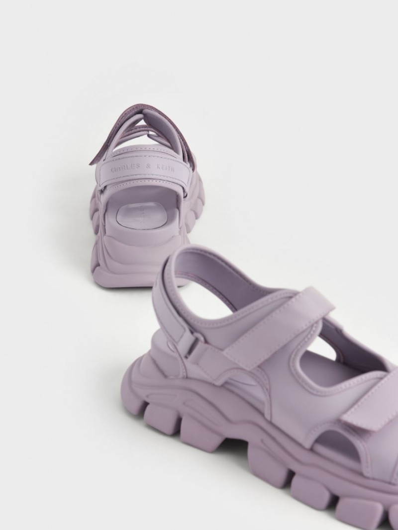 Sandale cu Platforma Charles & Keith Grosolan Sports Violet | 091KFHVWR