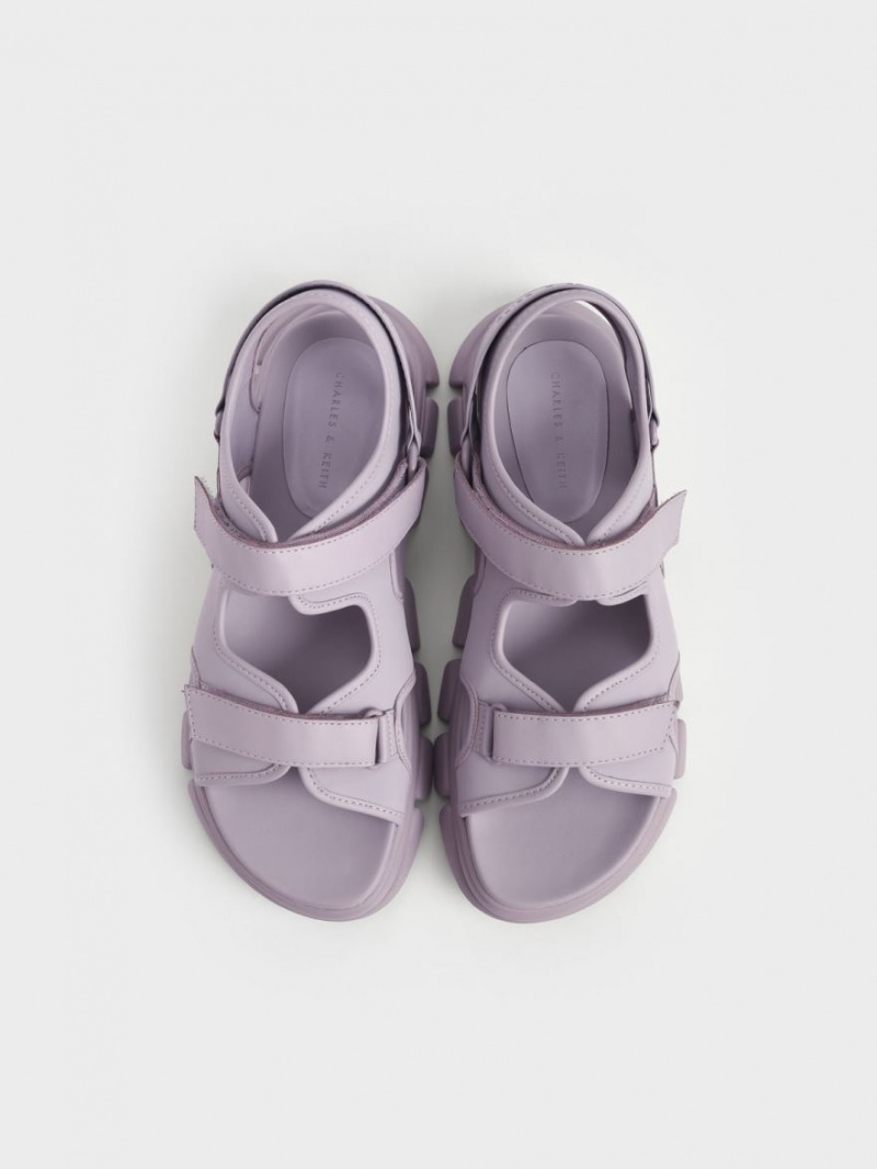 Sandale cu Platforma Charles & Keith Grosolan Sports Violet | 091KFHVWR