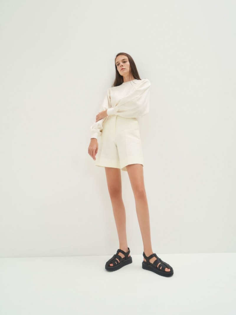 Sandale cu Platforma Charles & Keith Interwoven Buckled Negrii | 261JLUZTF