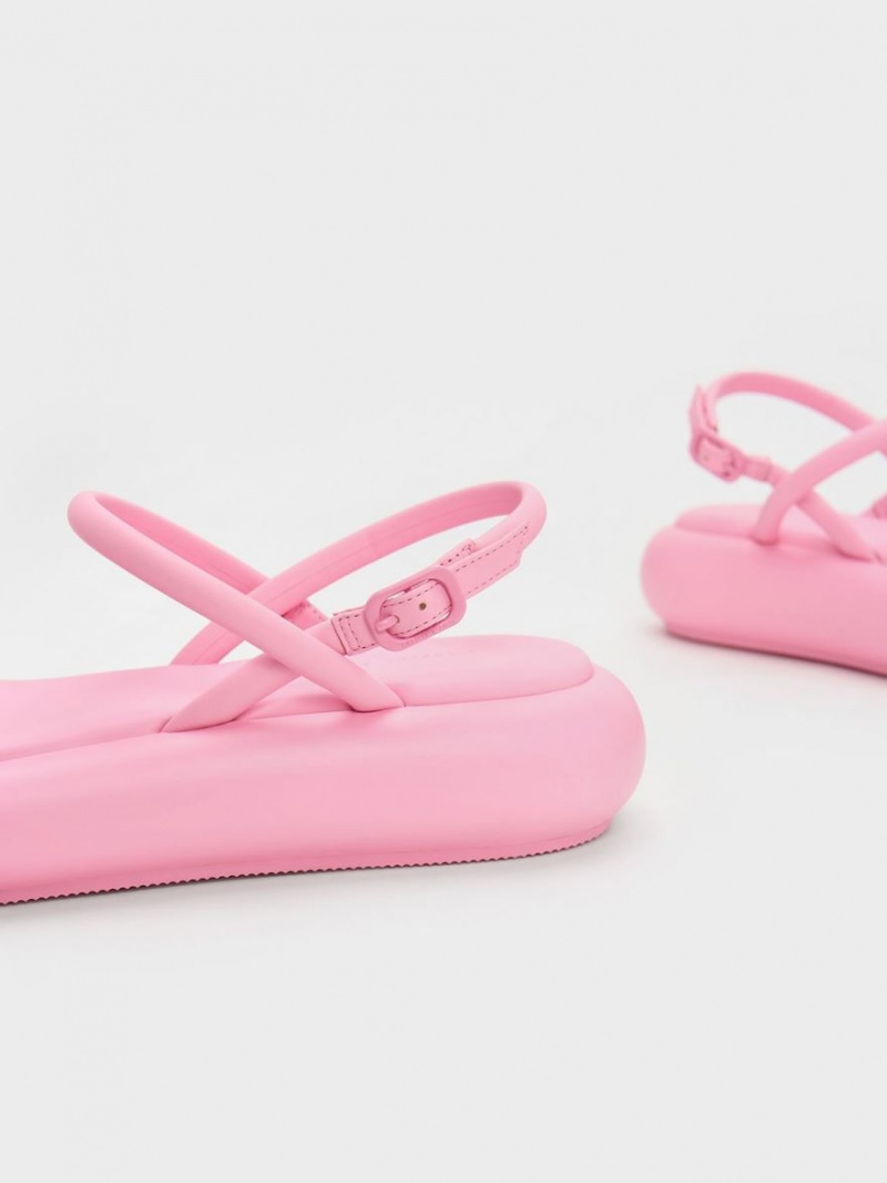 Sandale cu Platforma Charles & Keith Keiko Căptușită Roz | 583UKXMEY