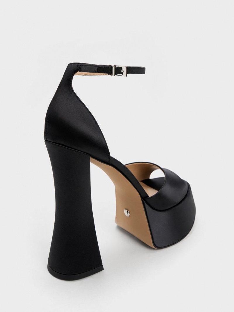 Sandale cu Platforma Charles & Keith Michelle Recycled Polyester Negrii | 587CXSUBQ