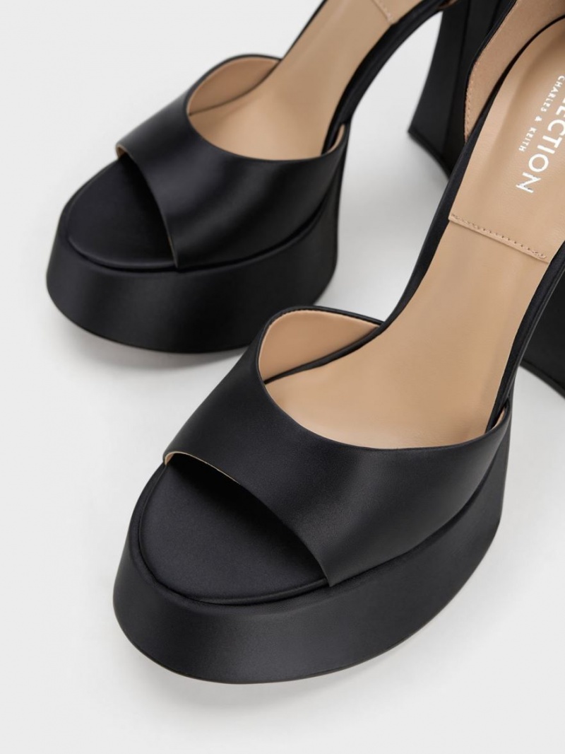Sandale cu Platforma Charles & Keith Michelle Recycled Polyester Negrii | 587CXSUBQ