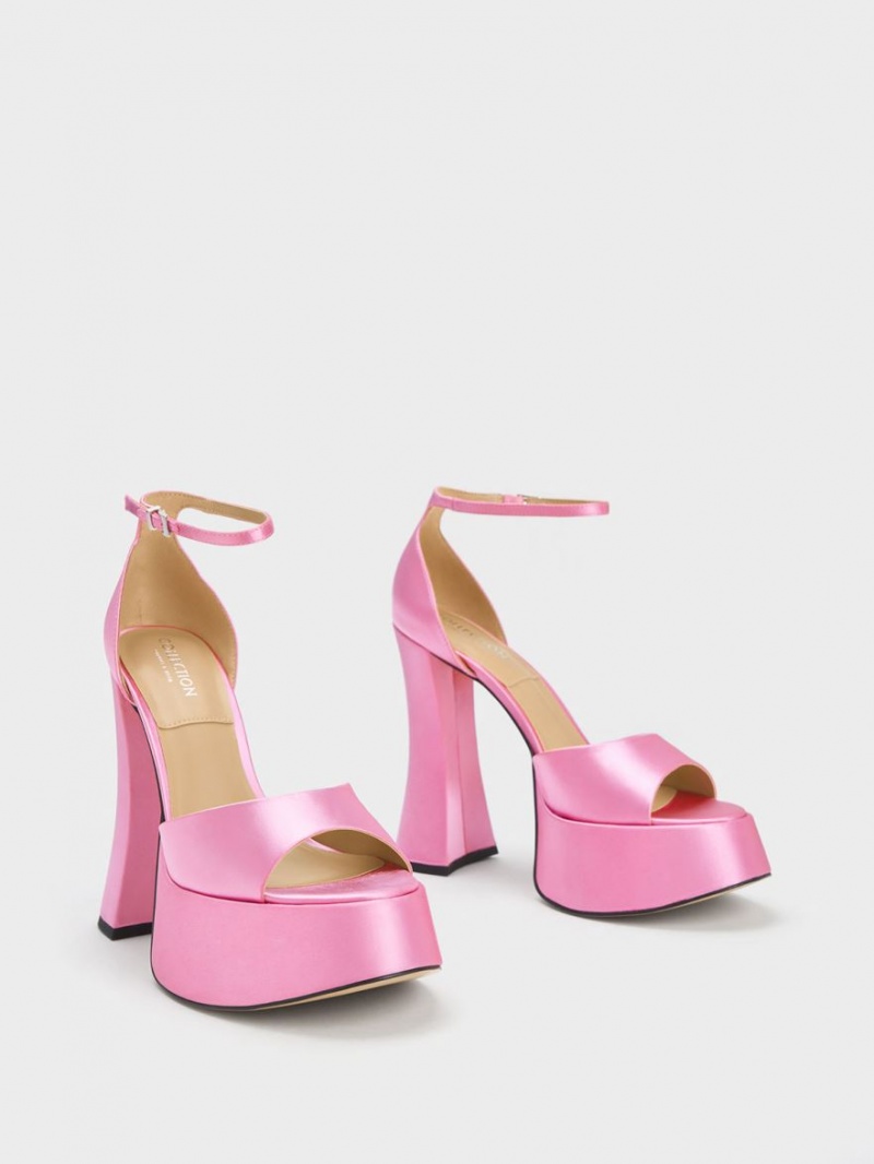Sandale cu Platforma Charles & Keith Michelle Recycled Polyester Roz | 478ENXSIT