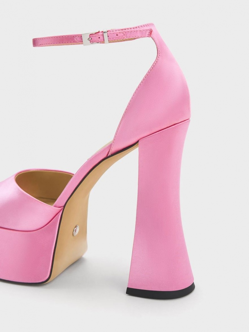 Sandale cu Platforma Charles & Keith Michelle Recycled Polyester Roz | 478ENXSIT