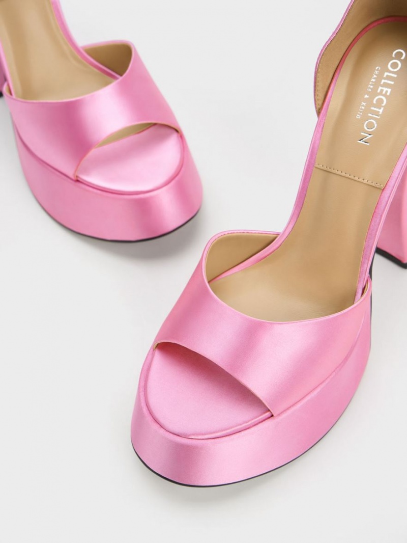 Sandale cu Platforma Charles & Keith Michelle Recycled Polyester Roz | 478ENXSIT