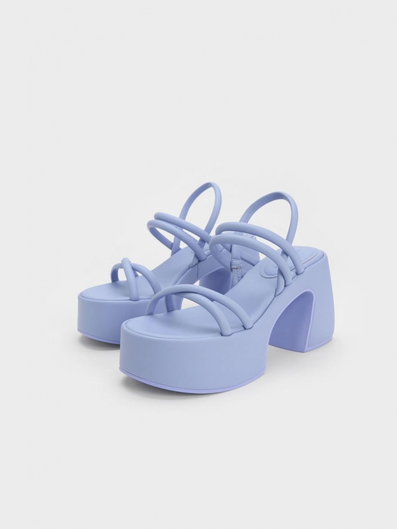 Sandale cu Platforma Charles & Keith Nerissa Tubular​ Violet | 269SHMVUX