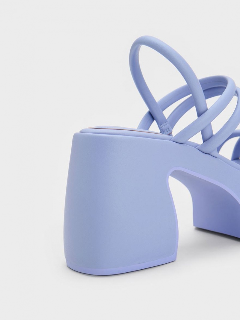 Sandale cu Platforma Charles & Keith Nerissa Tubular​ Violet | 269SHMVUX
