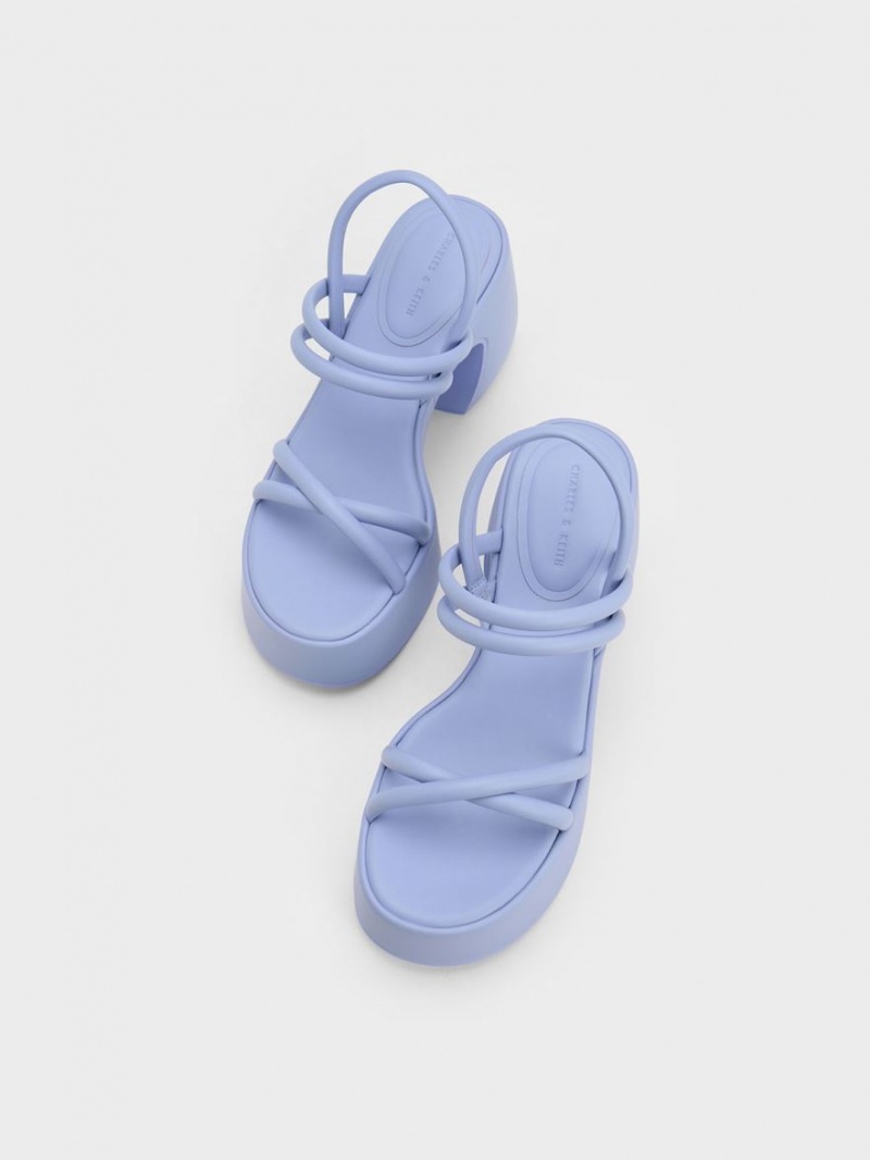 Sandale cu Platforma Charles & Keith Nerissa Tubular​ Violet | 269SHMVUX