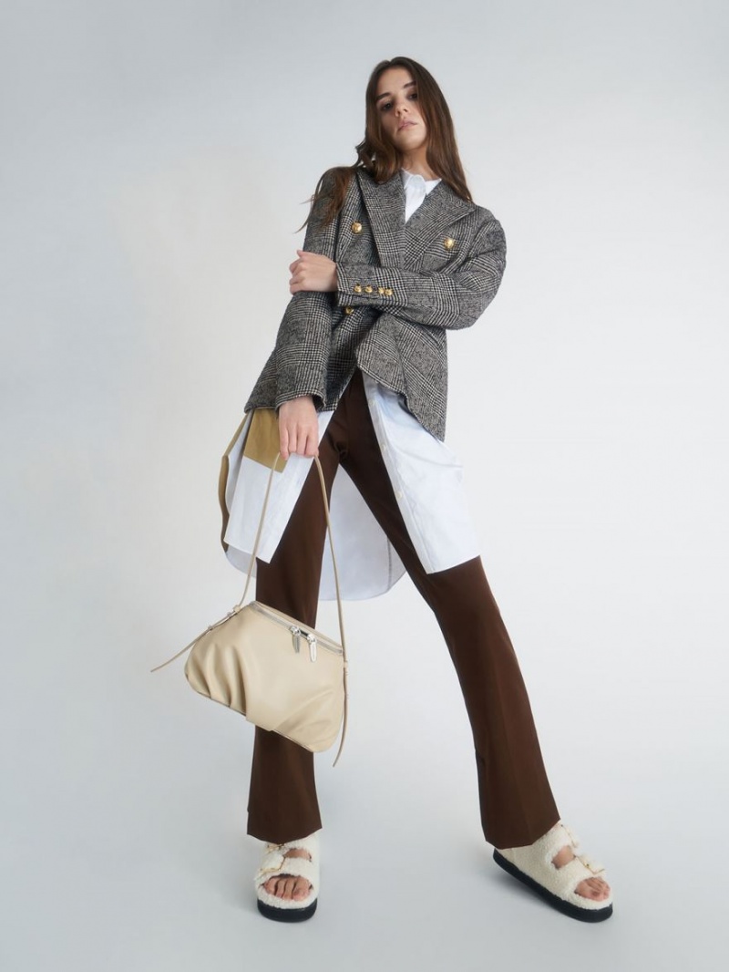 Sandale cu Platforma Charles & Keith Recycled PET - Furry Albi | 019XWZUNK