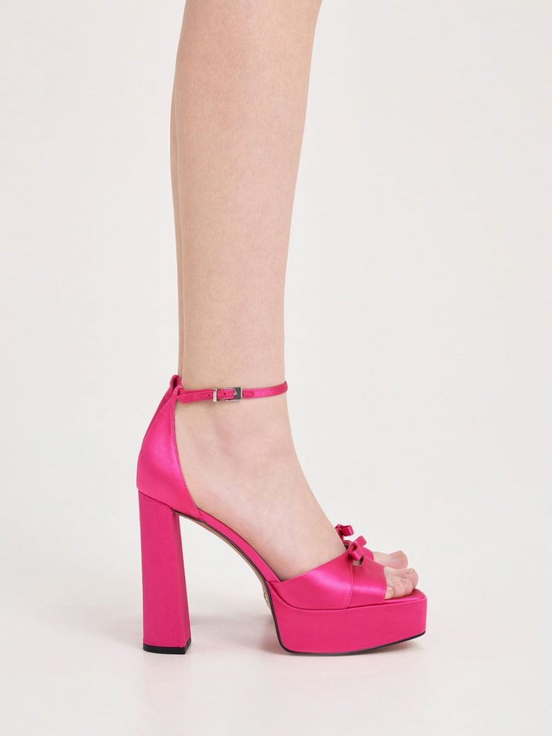 Sandale cu Platforma Charles & Keith Verona Recycled Polyester Roz | 602SMTUYG