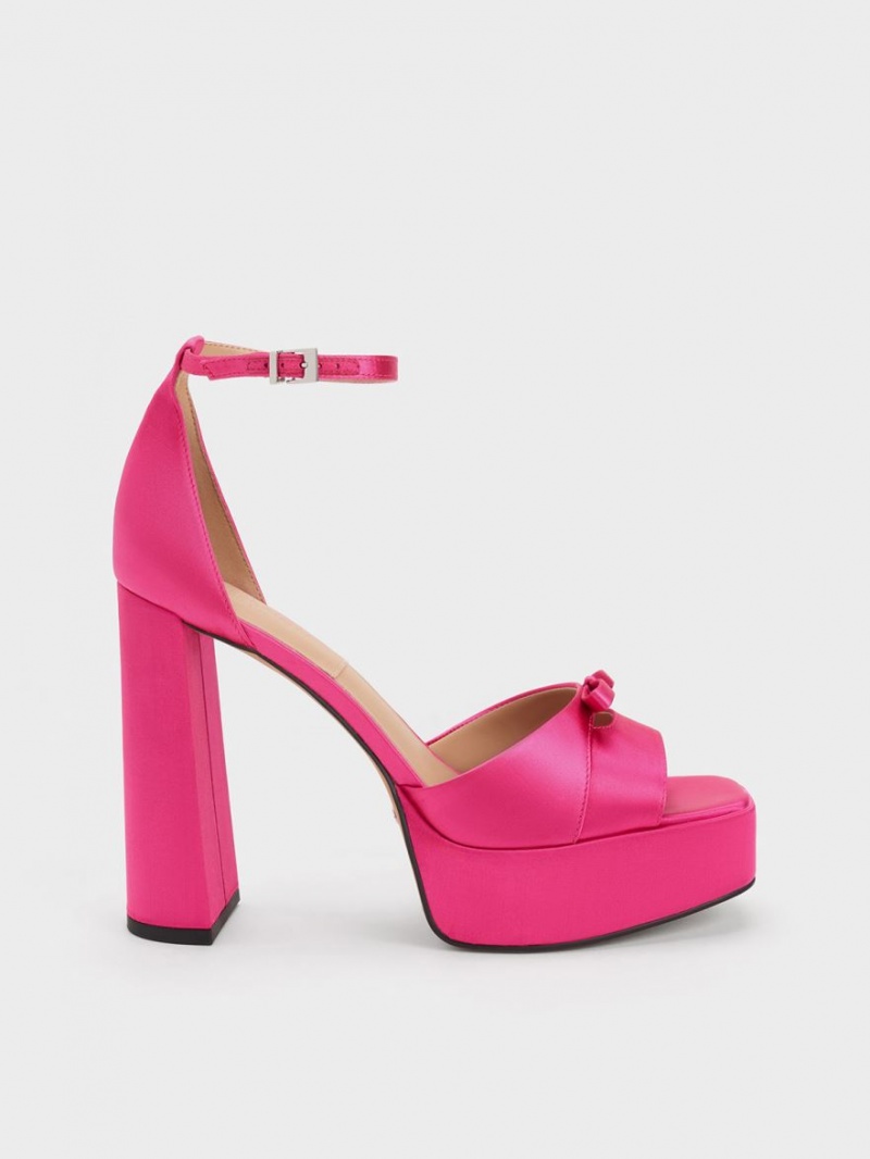 Sandale cu Platforma Charles & Keith Verona Recycled Polyester Roz | 602SMTUYG