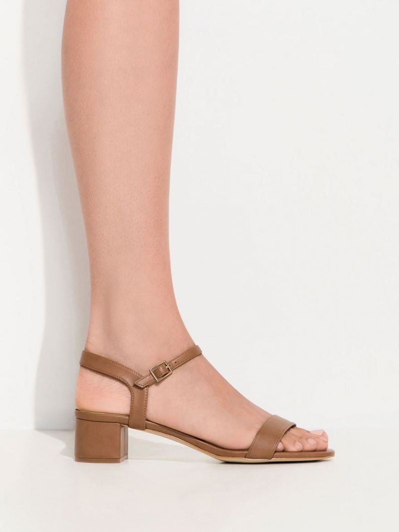 Sandale cu Toc Charles & Keith Basic Open-Bombeu Maro | 851MDAFWS