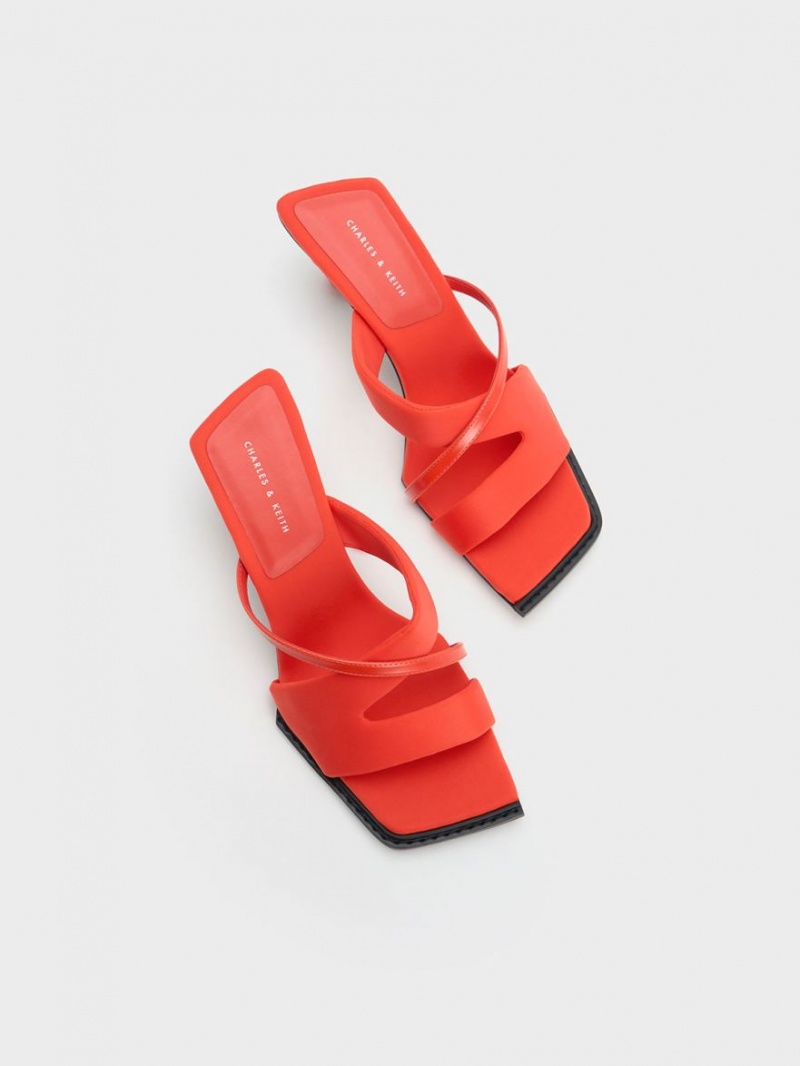Sandale cu Toc Charles & Keith Crossover Sculptural Rosii | 671VIKPSN