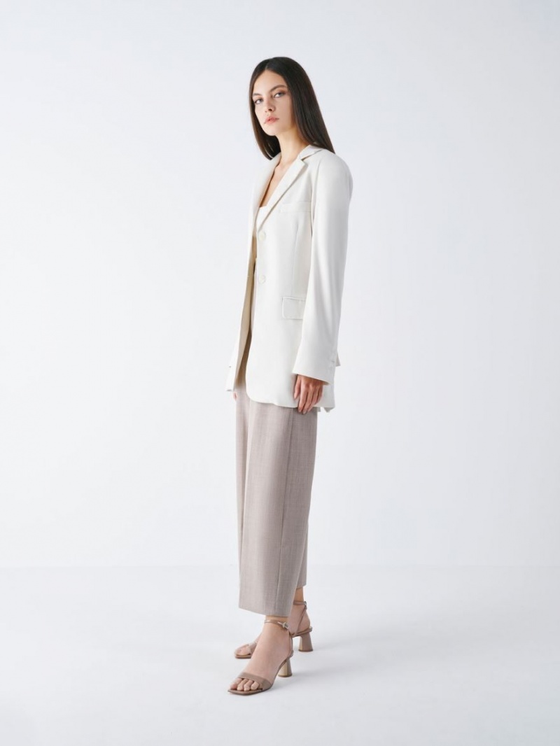 Sandale cu Toc Charles & Keith Lacuita Ankle-Curea Cylindrical Bej | 387SMGLCH