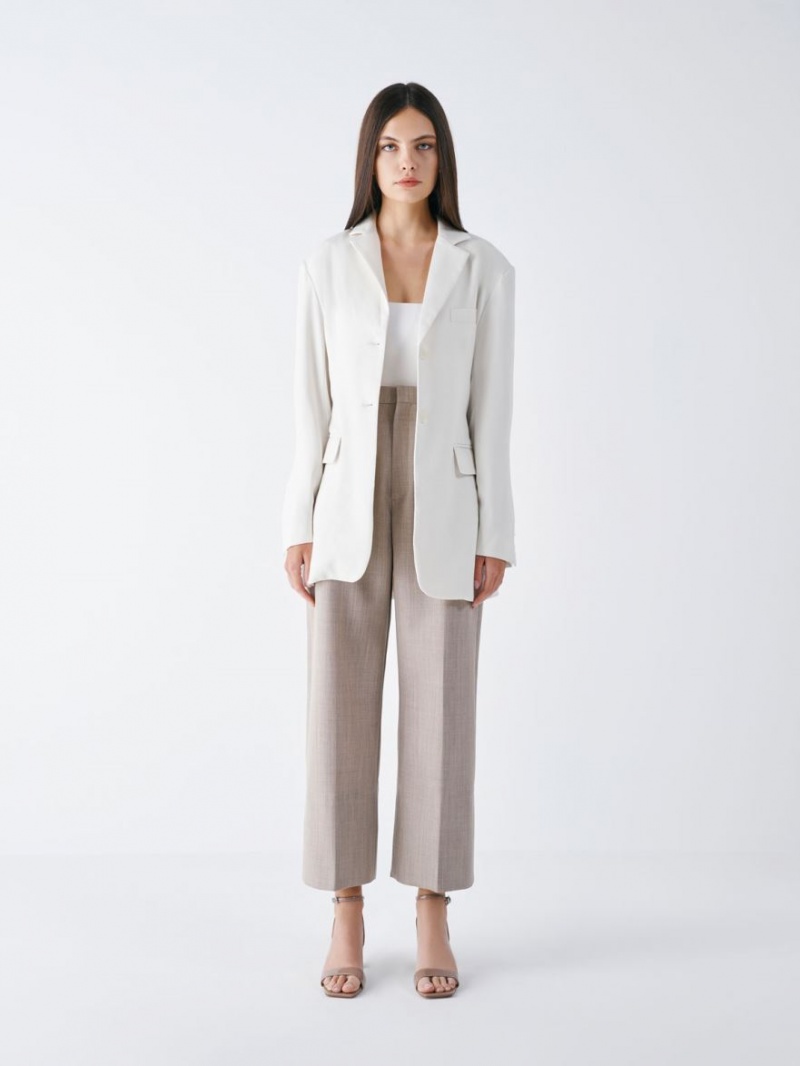 Sandale cu Toc Charles & Keith Lacuita Ankle-Curea Cylindrical Bej | 387SMGLCH