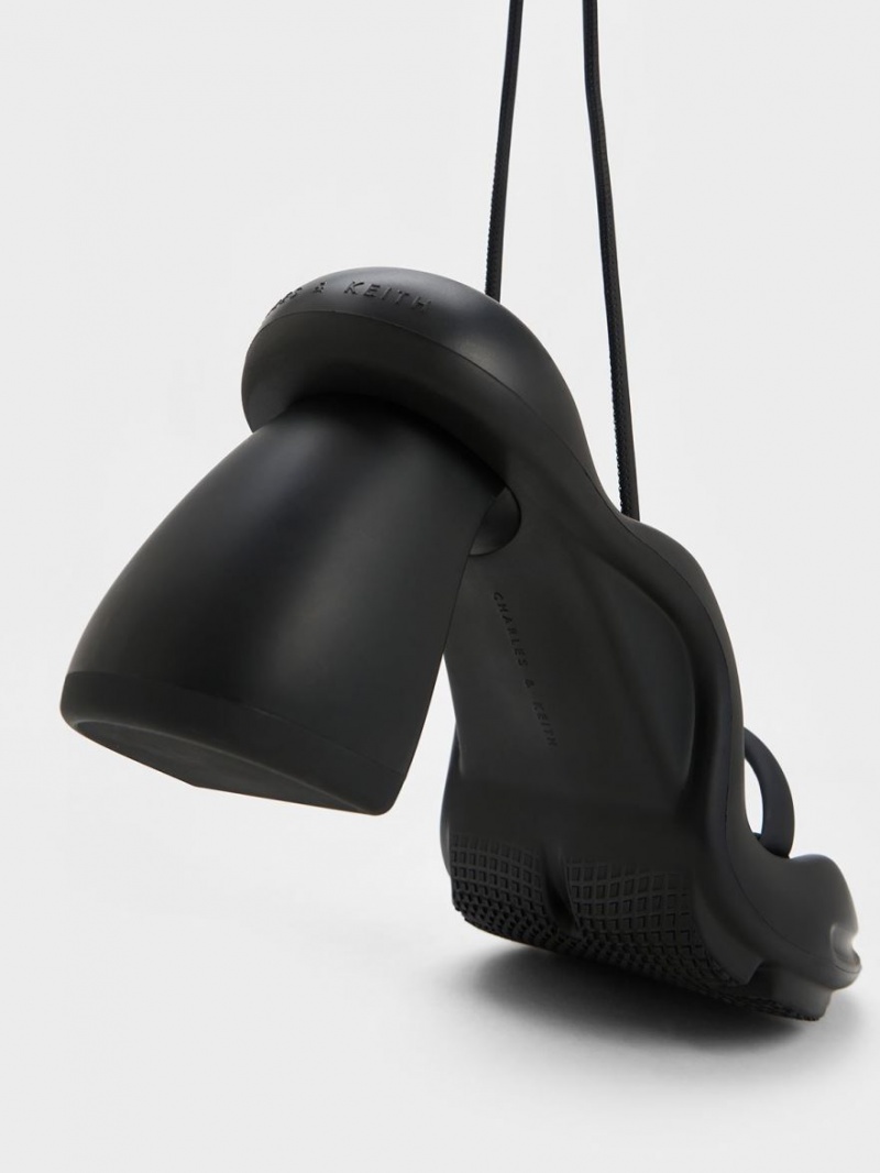 Sandale cu Toc Charles & Keith Leila Tie-Around Sculptural Negrii | 741FIUSVB
