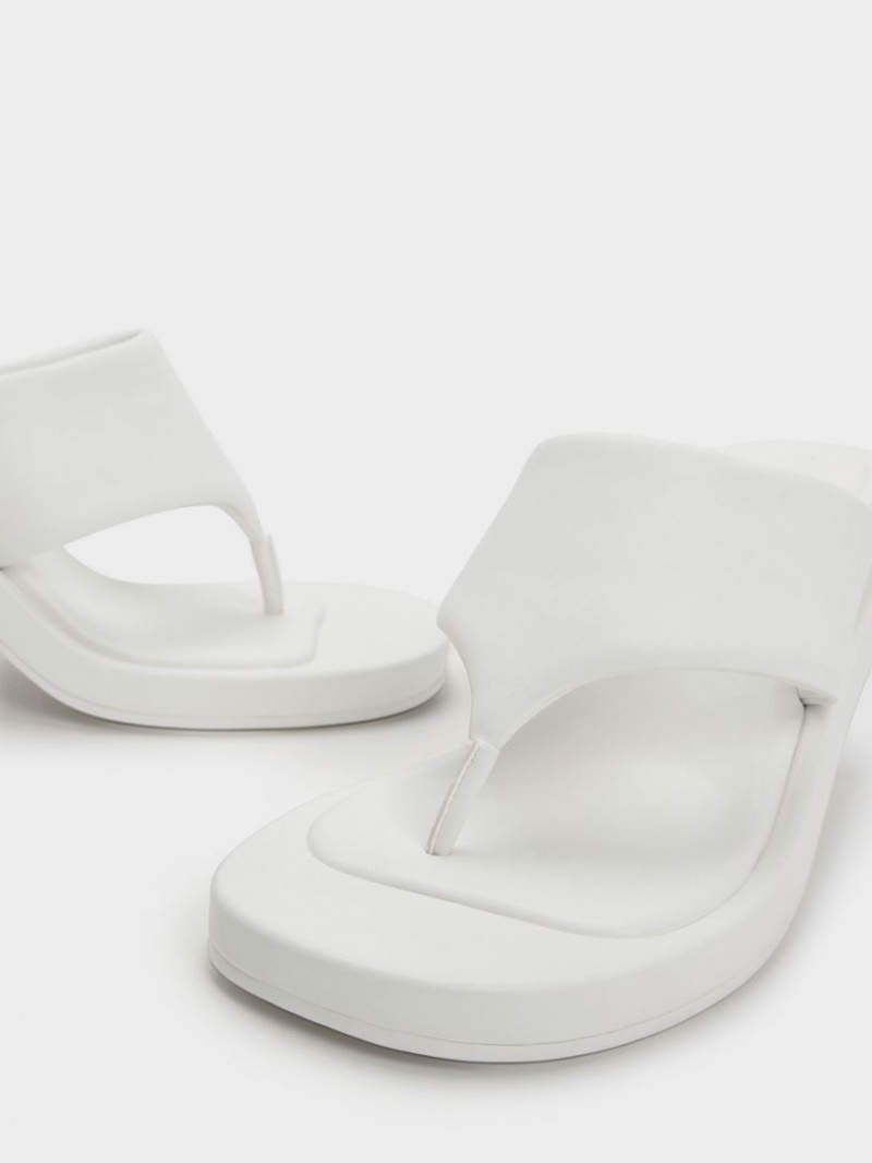 Sandale cu Toc Charles & Keith Noemi Spool Albi | 486ZQRNEB