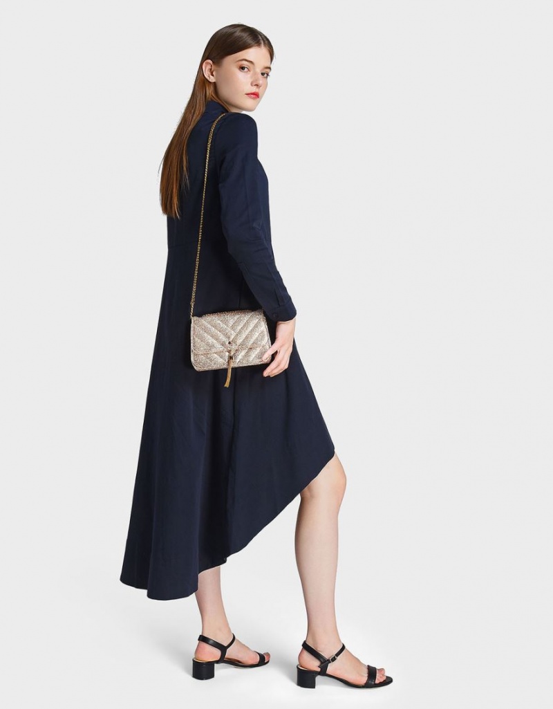 Sandale cu Toc Charles & Keith Open-Bombeu Negrii | 902FPOCUR