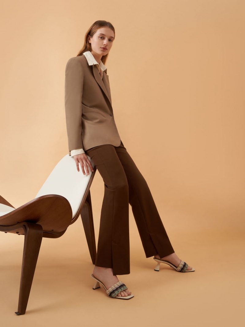 Sandale cu Toc Charles & Keith Plisat Sculptural Colorati | 365SQEMTK